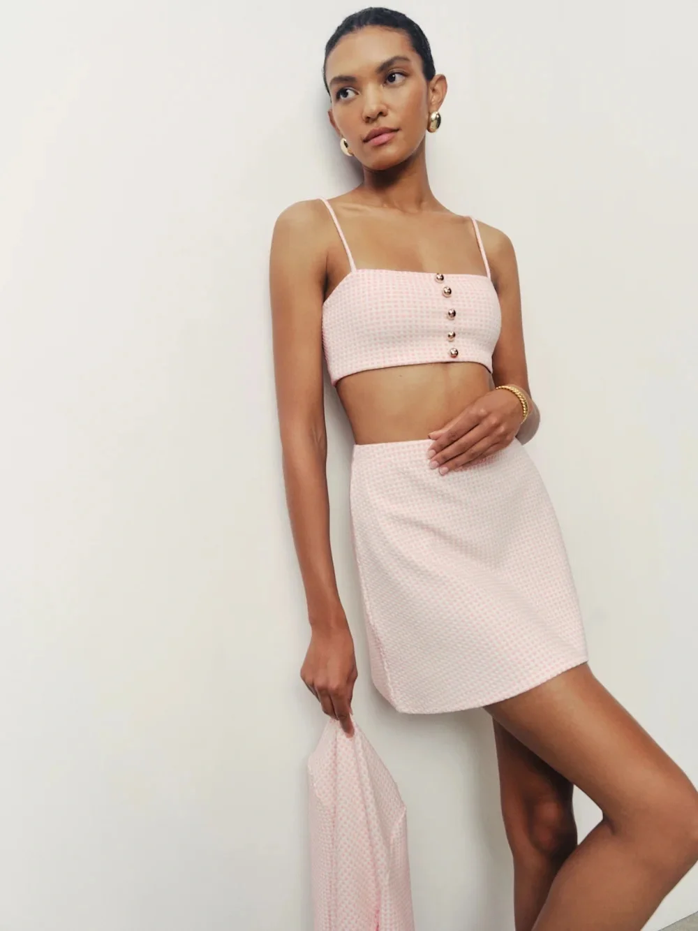 Reformation Elosia Knit Three Piece Pink - Size XS